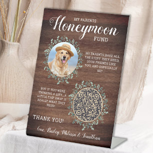 Rustikale Haustiere Hochzeit Custom Dog Foto Honey Sockelschild