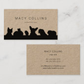 Rustikale Haustiere Silhouette kraft Visitenkarte (Vorne/Hinten)