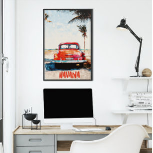 Rustikale Havanna Kuba Vintage Reisen Wasserfarbe Poster