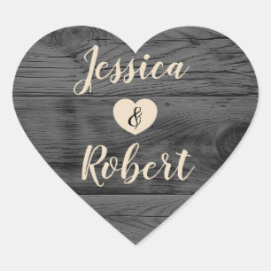 Rustikale Heart Wedding Sticker