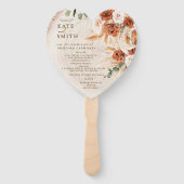 Rustikale Heart Wood Cut Slice Terracotta Wedding Fächer (Vorderseite)