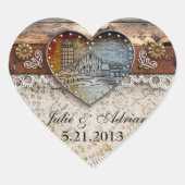 Rustikale Heftpflaster Herz-Aufkleber (Vorderseite)