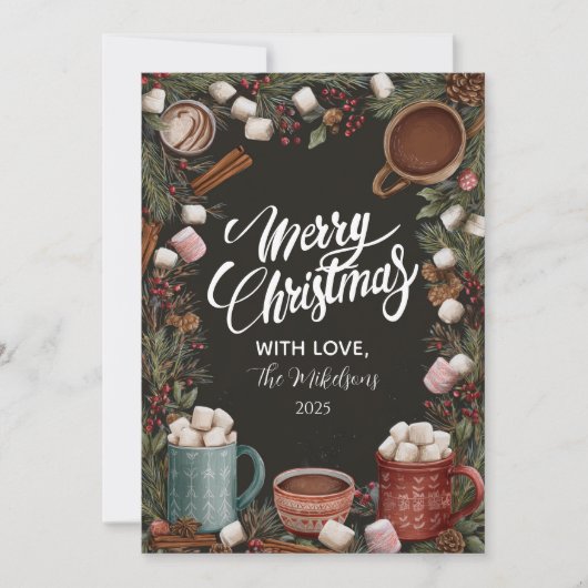 Rustikale heiße Schokolade Weihnachten (Vorderseite)