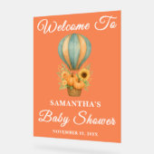 Rustikale Heißluftballon Fall Babydusche Willkomme Acrylschild (Winkel)