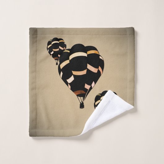 Rustikale Heißluftballons Badhandtuch Set (Waschlappen)