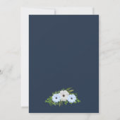 Rustikale hellblaue und weiße Blumen-Quinceañera Einladung (Rückseite)