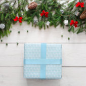 Rustikale, hellblaue und weiße Schneeflocken Geschenkpapier