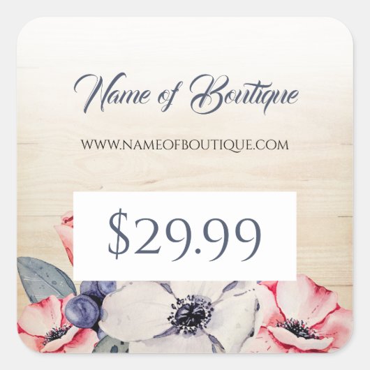 Rustikale, helle Holzsommerpreise - Tags Quadratischer Aufkleber (Vorderseite)