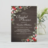 Rustikale helle Winter Moody Bridal Dusche Einladu Einladung (Stehend Vorderseite)