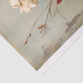 Rustikale hellgraublaue, beige & rote Blume & Vase Seidenpapier (Ausschnitt)