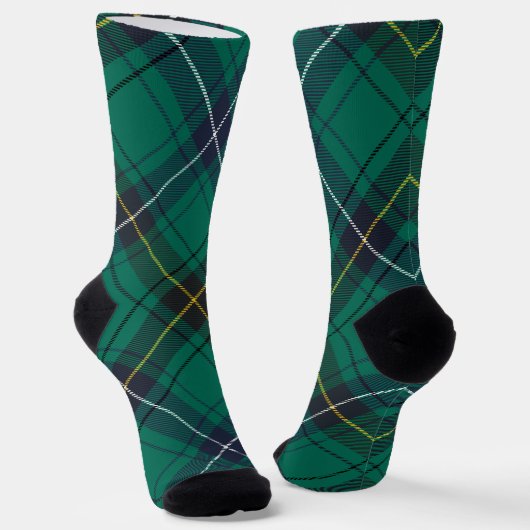Rustikale Henderson-Tartan-Karo Grün Socken (Gewinkelt)