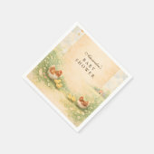 Rustikale Henne und Küken Baby-Party Serviette (Ecke)