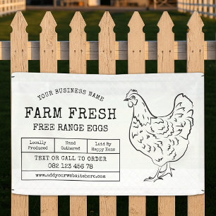 Rustikale Hennenfarm Marketing "Frische Eier" Banner
