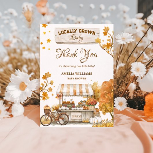 Rustikale Herbst-Bauern Markt Kinderdusche Dankeskarte