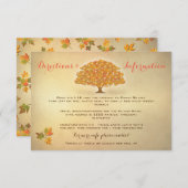Rustikale Herbst-Baumleuchten Hochzeitsinfo-Karten Begleitkarte (Vorne/Hinten)