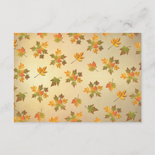 Rustikale Herbst-Baumleuchten Hochzeitsinfo-Karten Begleitkarte (Rückseite)