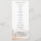 Rustikale Herbst-Bergszene Wasserfarben-Hochzeit Programm (Rückseite)