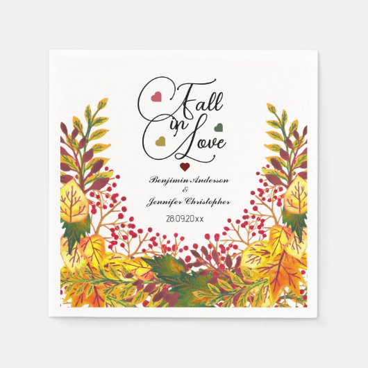 Rustikale Herbst-Bläserzitat bei Hochzeiten von Li Serviette (Vorderseite)