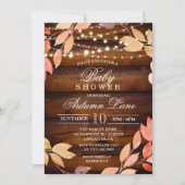 Rustikale Herbst-Blätter Baby Shower Einladung (Vorderseite)