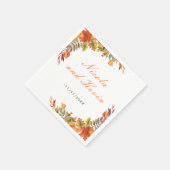 Rustikale Herbst-Blätter Hochzeit Danke Serviette (Ecke)