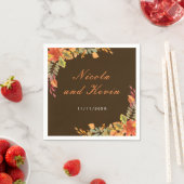 Rustikale Herbst-Blätter Hochzeit Danke Serviette (Beispiel)