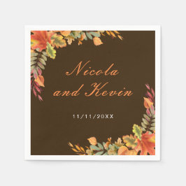 Rustikale Herbst-Blätter Hochzeit Danke Serviette