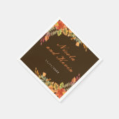 Rustikale Herbst-Blätter Hochzeit Danke Serviette (Ecke)