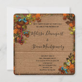 Rustikale Herbst-Blume und Kerzen auf Imitaten Pap Einladung (Vorderseite)