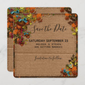 Rustikale Herbst-Blume und Kerzen auf Imitaten Pap Save The Date (Vorne/Hinten)