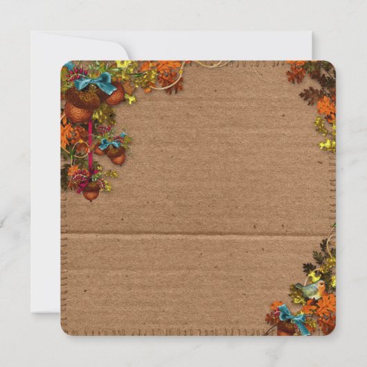 Rustikale Herbst-Blume und Kerzen auf Imitaten Pap Save The Date (Rückseite)