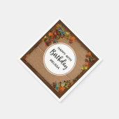 Rustikale Herbst-Blume und Kerzen auf Imitaten Pap Serviette (Ecke)