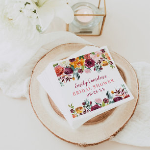 Rustikale Herbst-Blumen-Brautparty-Hochzeit Serviette