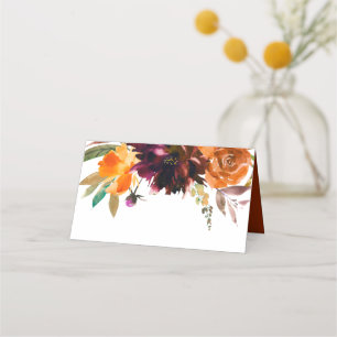 Rustikale Herbst-Blumen-Hochzeit elegant Platzkarte