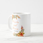 Rustikale Herbst-Blumen-Hochzeit Kaffeetasse (Vorderseite Links)