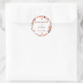 Rustikale Herbst-Blumen-Hochzeit Runder Aufkleber (Tasche)