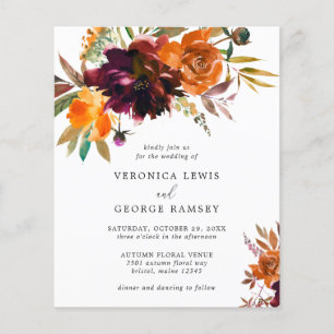 Rustikale Herbst-Blumen-Hochzeitseinladung im eleg Flyer