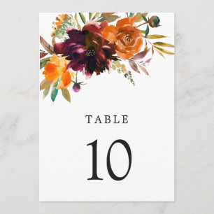 Rustikale Herbst-Blumen-Hochzeitstisch-Nummer eleg