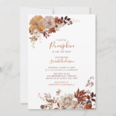 Rustikale Herbst-Blumen-Kürbis-Baby-Shower-Einladu Einladung (Vorderseite)