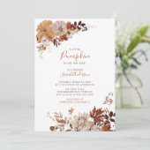 Rustikale Herbst-Blumen-Kürbis-Baby-Shower-Einladu Einladung (Stehend Vorderseite)