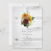 Rustikale Herbst-Blumen-Land-Hochzeit mit QR-Code Einladung (Vorderseite)