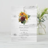 Rustikale Herbst-Blumen-Land-Hochzeit mit QR-Code Einladung (Stehend Vorderseite)