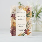 Rustikale Herbst-Blumen-Save-the-Date-Karte Save The Date (Stehend Vorderseite)