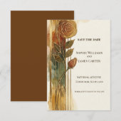 Rustikale Herbst-Blumen-Save-the-Date-Karte Save The Date (Vorne/Hinten)