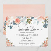 Rustikale Herbst-Blumen-Save-the-Date-Karte Save The Date (Vorne/Hinten)