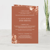 Rustikale Herbst-Blumen-Script-Hochzeit Programm (Rückseite)