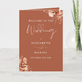 Rustikale Herbst-Blumen-Script-Hochzeit Programm (Vorderseite)