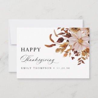 Rustikale Herbst-Blumen-Thanksgiving-Dankeskarten Dankeskarte