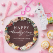 Rustikale Herbst-Blumen-Thanksgiving-Essen-Papier- Pappteller (Party)