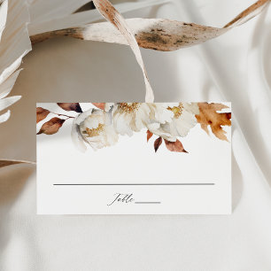 Rustikale Herbst-Blumenhochzeit Platzkarte