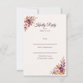 Rustikale Herbst-Blumenhochzeit RSVP Karte (Vorderseite)